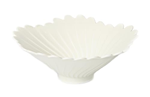 Modern Fruit Bowl - Decorative, Ceramic, 9' White, Kitchen Counter