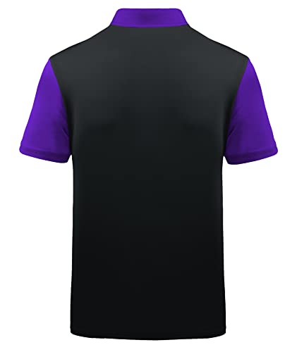 ZITY Mens Golf Shirt Short Sleeve Sport Moisture Wicking Performance Print Golf Polo Shirts for Men Collared Casual T-Shirt2