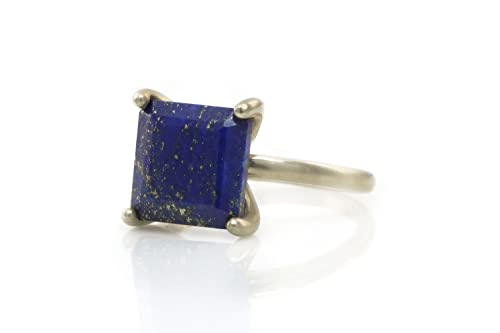 Bague en Lapis Lazuli Argent 925 : Bijou Artisanal Épuré de Qualité Supérieure