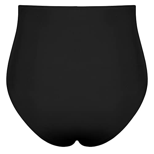 Hilor Womens High Waisted Swimsuit Bottom Tummy Control Ruched Bikini Bottom Retro High Cut Black Swim Shorts Tankini Briefs 10 #TOP3