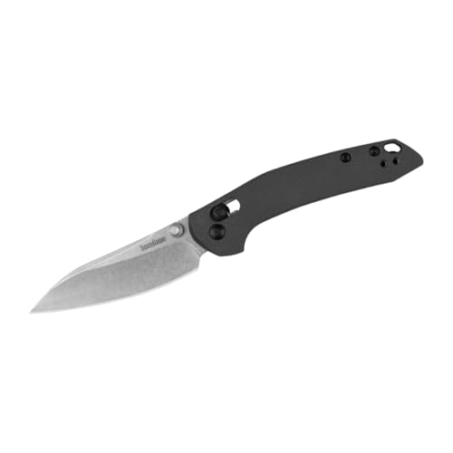 Kershaw Duster Folding Pocket Knife, 2.9 inch Stainless Steel Blade, Gray Handle, Stonewashed Blade, Lightweight DuraLock Opening Mechanism, Pocketclip