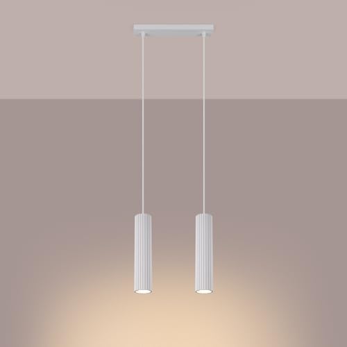 Lámpara de techo SOLLUX Karbon en aluminio blanco de alta calidad 4