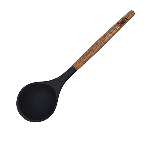 St Clare Silicone Ladle with Acacia Handle, Black