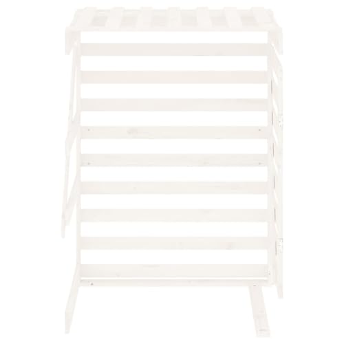 Cache-poubelles résistant aux intempéries en bois blanc pour tri sélectif - 8