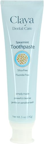 Natural Spearmint Toothpaste - Fluoride-Free, Silica-Free, Enamel-Safe, SLS-Free, Gentle & Refreshing Oral Care