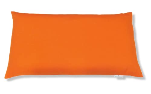 Image of Buckwheat Hulls Pillow | Standard Size | 15 inch x 25 inch inch | Pillow for Neck Pain | Shoulder Pain | Back Pain | Other Sleeping Problem | (Orange)