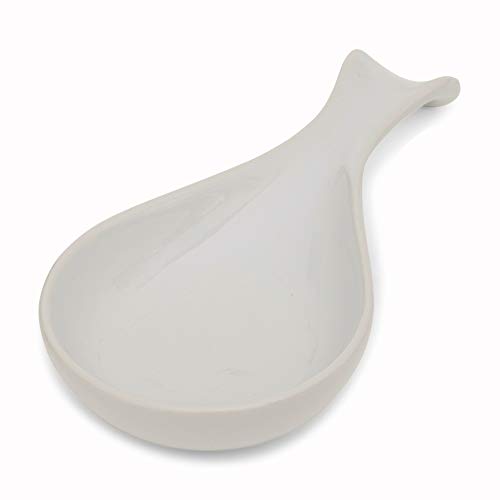 Home Intuition Ceramic Spoon Rest 10.50" X 4.35" X 1.50", White #TOP26