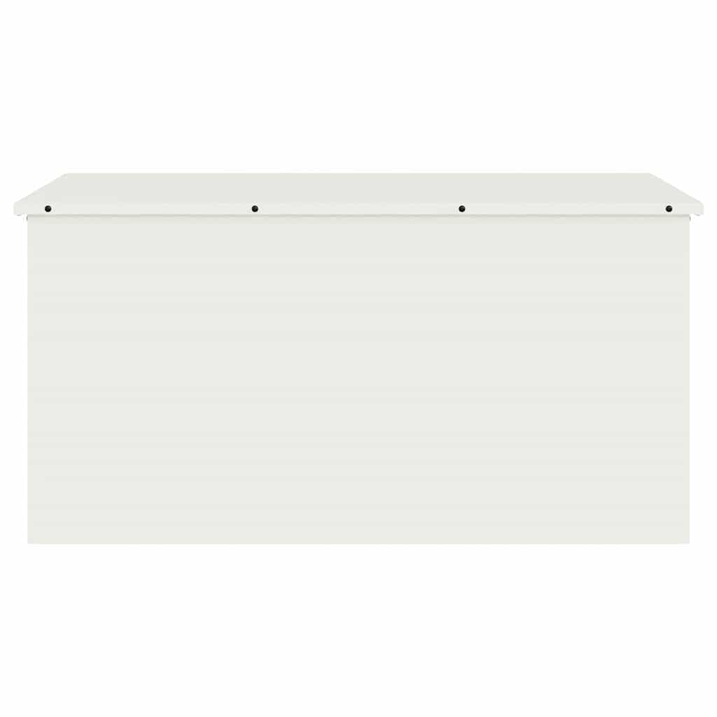vidaXL Boîte de Rangement Extérieure Blanc 100 x 50,5 x 50 cm Acier, Solution de Rangement pour Jardin et terrasse, boîte résistant aux intempéries, Organisateur métallique Robuste
