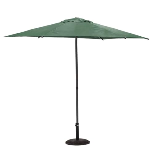 Hespéride - Parasol Droit Rond Soya Vert - D2,7m - Haute Protection UV, Toile Amovible Déperlante et Orientable - Structure en Acier Traité Antirouille