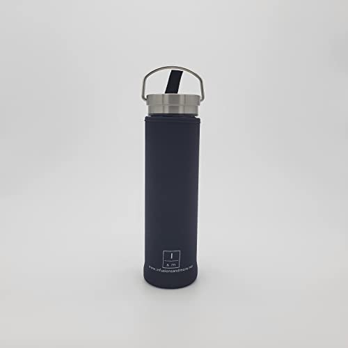 Infusions And More Stainless Steel And Borosilicate Glass Double Wall Bottle With Infuser And Neoprene Sleeve. Travel Bottle. Coffee Cup, Iced Tea Tumbler. #TOP2