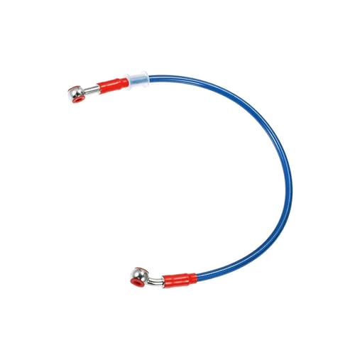 Durite de frein hydraulique 100cm turquoise en acier tressé pour moto avec raccords 0° et 28°