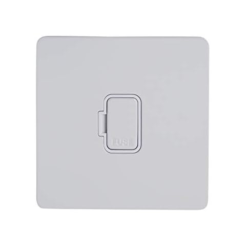 Schneider Electric Ultimate - Placa plana sin tornillos, unidad de conexión fundida sin interrupción, color blanco pintado con inserto blanco Cover
