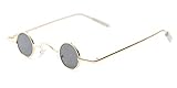 Sopaila Vintage Round Polarized Hippie Sunglasses Small Circle Sun Glasses Steampunk,Gray