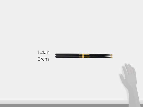 ProMark Forward Rebound 5B ActiveGrip Drumsticks, R5BAG, Tacky Active Grip Finish, Black Drum Sticks, Acorn Tip, Hickory Wood - 1 Pair