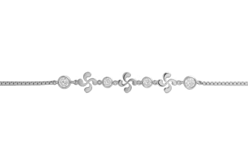 Bracelet argent 925 anti ternissement Lauburu chaîne réglable