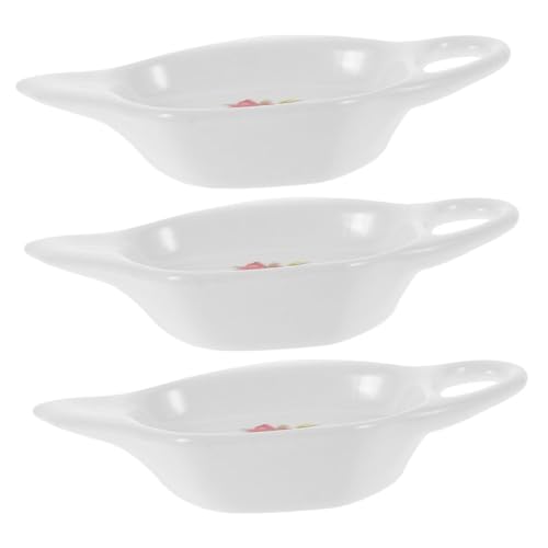 Uonlytech 3 pezzi Piatti Portabustine Tè in Ceramica Forma di Teiera Sottobicchieri per Bustine Spezie e Dessert Organizer Vintage per Cucina e Tea