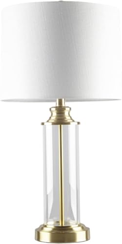 Lámpara de Mesa Juego 2 Glass Cylinder 26" Alto Dorado