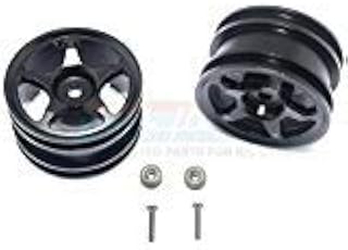 GPM For Tamiya T3-01 Dancing Rider Trike Upgrade Parts Aluminum Rear Wheel (5 Poles Design) - 1Pr Set Black