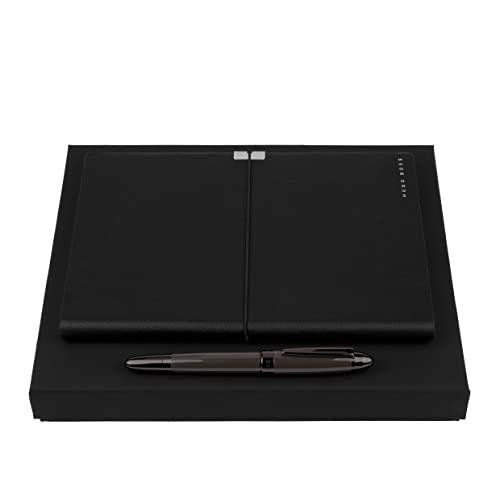 Hugo Boss Schreib-Set Tintenroller und A5 Notizblock Icon in der Geschenkbox, HPHR015