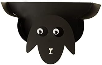 HomeZone® Black Metal Sheep Wall Mounted Animal Toilet Roll Paper Holder Bathroom Toilet Roll Storage Hold up 7 Rolls Tissue Roll Accessory Roll Holder Wall Mounted Loo Roll Novelty Bathroom Storage