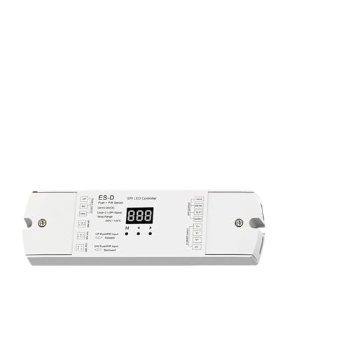 Motion sensor stair light controller with push-pull dimming SPI controller, driving 28 IC digital RGB white LED strips, DC 5-24V