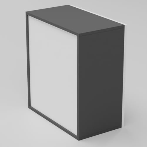 Image of 2 Door Multipurpose Wall Mounted Cabinet with Adjustable & Fixed Shelf | Storage for Modular Kitchen, Bathroom, Office & Living Room | DIY | Color-Grey & White | Size-60x33x63.8 Cm