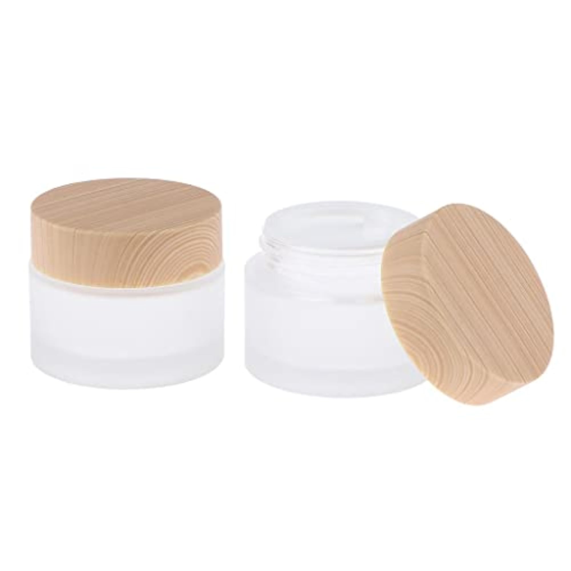 2x Face Cream Glass Bottles for Makeup