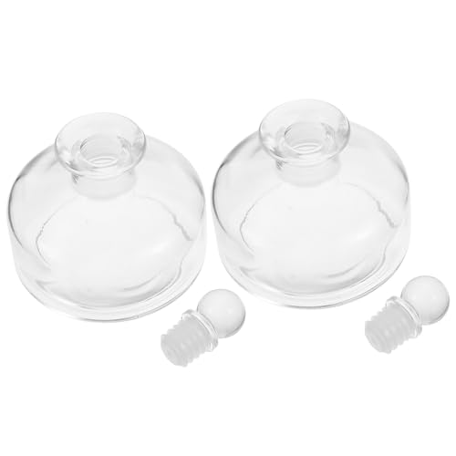 HIAKDOFT 2個 透明ガラスディフューザーボトル 詰め替え可能 香水容器 アロマ芳香剤用 小型軽量 持続香り 空気浄化対応