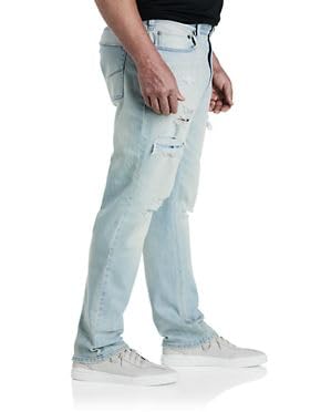 True Nation by DXL Men's Big and Tall Lights Out Rip and Repair Tapered-Fit Jeans Lights Out3