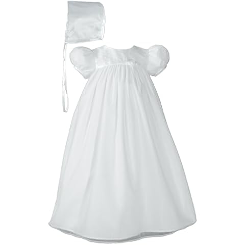 Little Things Mean A Lot Baby Girls White Bonnet Embroidered Christening Dress Outfit - WH 03 Cover
