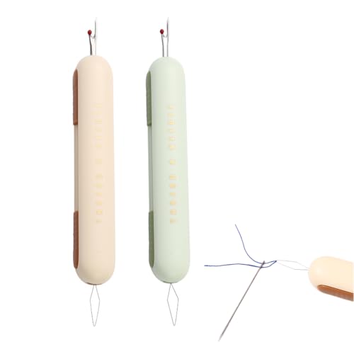 2 Pièces 2 in 1 Decoud Vite et Enfile Aiguille, Passe Fil Couture Portable, pour Couture, Broderie et Travaux Manuels