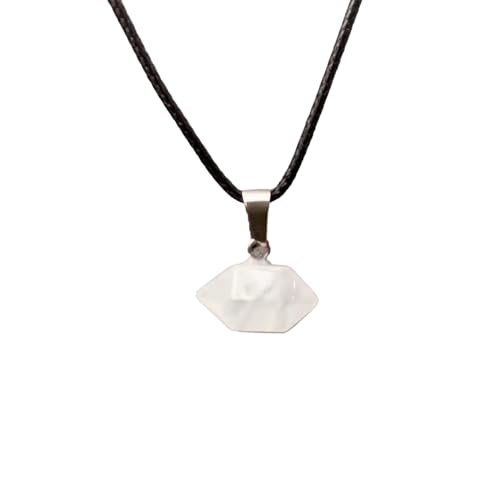 Image of THE MEN THING MOON WHITE - Natural Crystal Pendant with 19inch Leather Rope Chain for Men & Boys