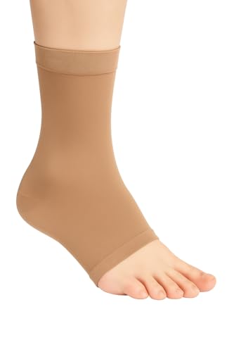 AT Surgical Athletic Pull-On Mid-Calf Ankle Compression Sleeve, Beige (Large) by AT Surgical