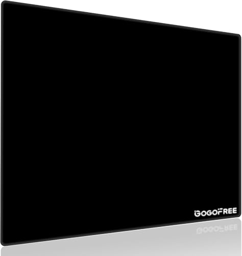 SYHITOU Gaming-Glas-Mauspad aus gehärtetem Glas mit Harter Oberfläche ultraglattem Finis großes Mauspad wasserabweisend präzise Geschwindigkeitskontrolle für Esports (Schwarz 400 x 500 mm)
