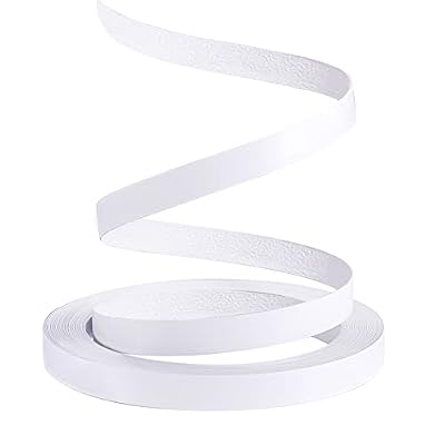 ZYJT White Edge Banding, 3/4 inch x 10ft roll of Veneer Edge Banding -Pre-glued Flexible Edging, PVC Tape Banding on with Hot Melt Adhesive Easy Application for Cabinet Repair Furniture Restoration