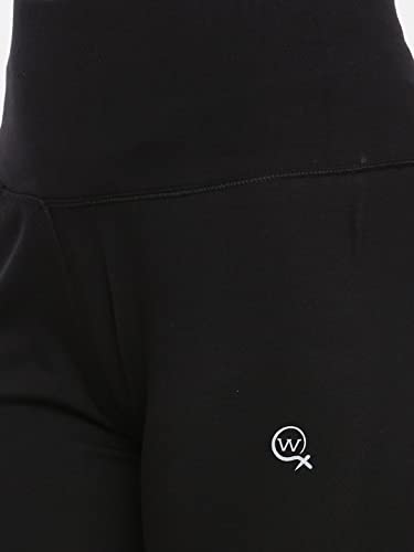Image of Macrowoman W-Series Active Yoga Capris for Women with High-Rise Poly Cotton Stretch with Flat Waistband and Chafe-Free Fit