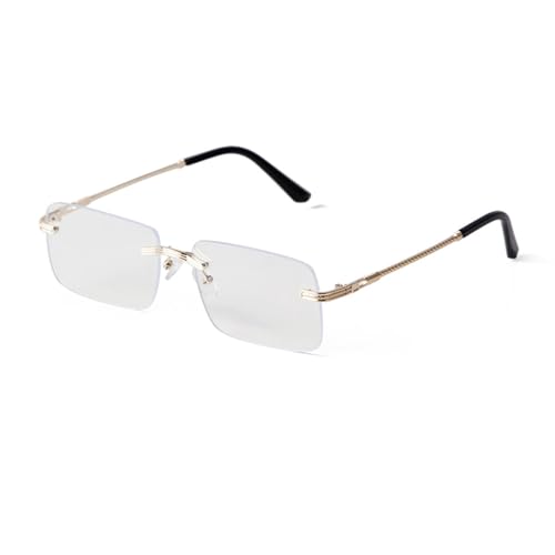 Lunettes de soleil carrées sans monture pour homme et femme