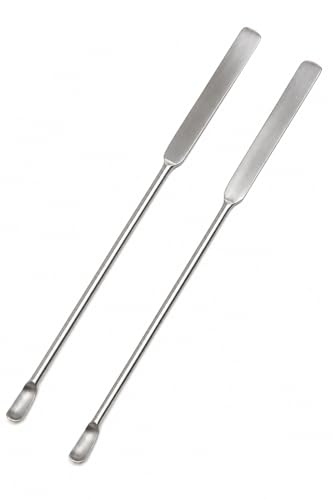 Image of Laboratory Spatula(PACK OF 2), Stainless Steel, 6 inch or 15.5 cm Length, Dual-Ended with Round Spoon and Flat Face Design for laboratory and multipurpose use