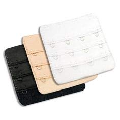 Women's 4 Hook Bra Extender, Black,White, Beige (Pack of 3)