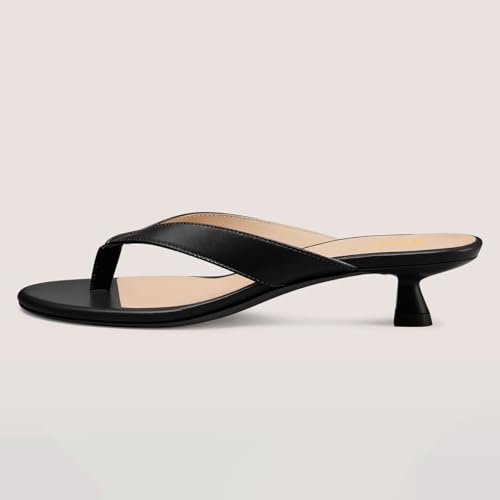 XYD Women Thong Slide Sandals Round Open Toe Slip On Flip Flops Kitten Low Heels Summer Casual Stylish Shoes3