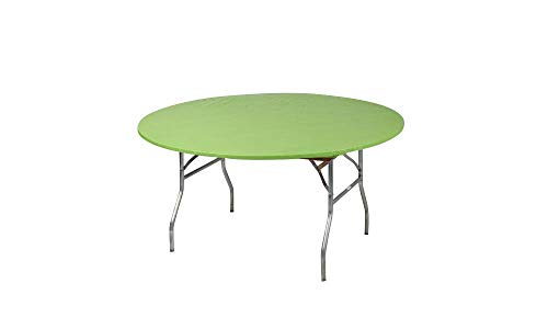 Kwik-Covers 60" Round Fitted Plastic Table Covers, Bundle Of 5 (Lime Green) #TOP7