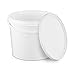 Eimer mit Deckel 5l weiß - lebensmittelecht, stabil, luftdicht, auslaufsicher, geruchsneutral - Aufbewahrungsbehälter aus Kunststoff, mit Griff - leer, 1 Stück 5 Liter