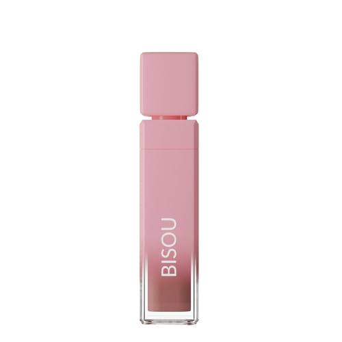 Tinted Lip Serum, Hydrating & Plumping Lip Gloss with Hyaluronic Acid, Vitamin E & Peppermint, Glossy Finish, Nourishing Lip Moisturizer, Bisou - 5 ml/0.17 fl oz