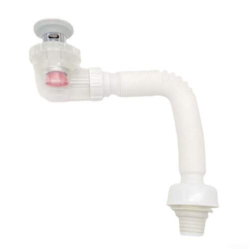 Drenaje horizontal, 1 paquete de tubo de drenaje desodorizante con rotación de 360° y diseño transparente, prevención de olores a base de gravedad para lavabo compacto de baño, fácil instalación