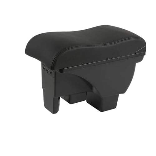 SATUSA car interior decoration box Car Armrest Box Accessories Car Armrest With Usb Piece Strorage Box Car-styling Center Console For Polo 2019-2022 (Color : B-black black 3 usb)