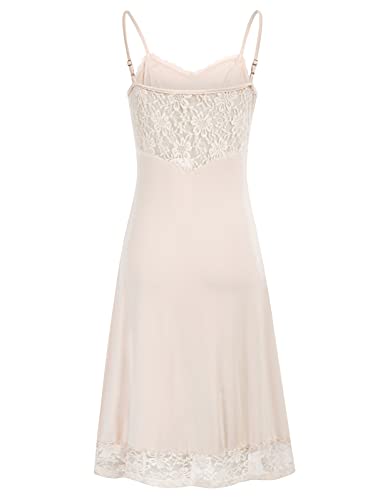 Belle Poque Full Slips For Women Nude Lace Extenders Sleepwear Cami Slip Dress Nude M #TOP1
