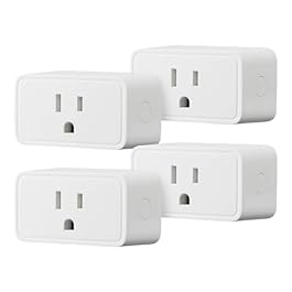 Amazon Basics Smart Plug, Works with Alexa Only, 2.4 GHz Wi-Fi, No Hub Required, 4-Pack, White