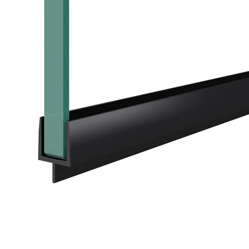 Mai & Mai Guarnizione Sottoporta in PVC Nera per Box Doccia，Guarnizione per Porta Doccia Vetro 6mm，Ricambio Orizzontale di guarnizione per Cabine Doccia | 60cm S018