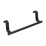 Fácil de usar ---- Solo necesita colgarse en cada puerta del gabinete, no se requiere instalación ni hardware, toallero de acero inoxidabletoallero negro y el cojín ajustado protege el gabinete para proteger aún más el gabinete de arañazos sin dejar marcas ni agujeros.