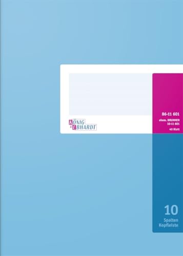 K+E Spaltenbuch mit Kopfleiste A4 10 Spalten 40 Blatt Karton hellblau